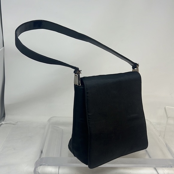 Vintage 1990’s Gucci Satin and Leather Shoulder Bag - Picture 1 of 16